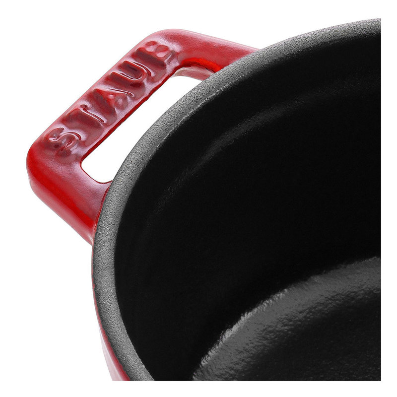 La Cocotte Cast Iron Round Cocotte, 4 quarts, Cherry