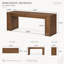Bureau à deux places en bois massif, bureau d'ordinateur extra long de 200 cm (78,7 pouces) pour bureau à domicile