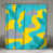 Bright Cyan and Mustard Yellow