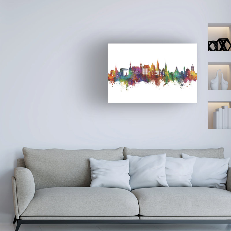 Aachen, Allemagne par Michael Tompsett - impression sur toile tendue, H 12 po x l 19 po x P 2 po