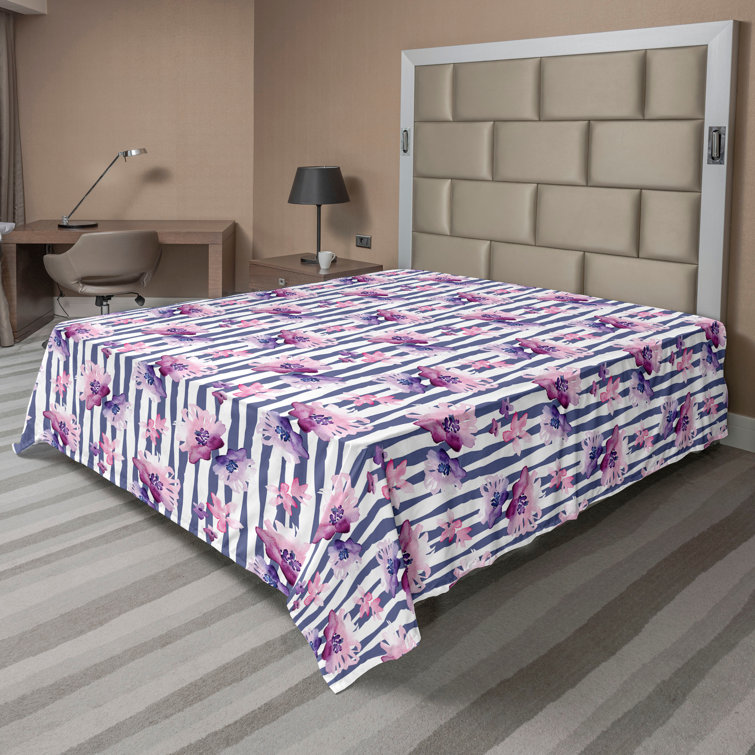 Drap plat à motif floral bohème Ambesonne