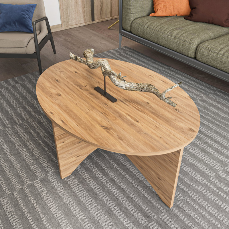Solo 100 Cm Oval Coffee Table, Beige