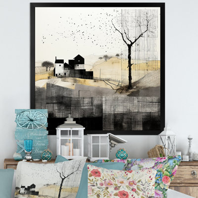 " Minimalism Black And White Countryside I "