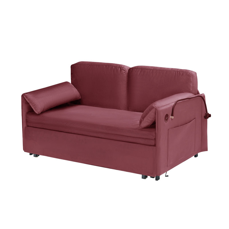 Canapé-lit pliant, Velours rouge