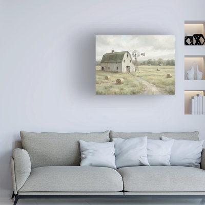 Art mural sur toile tendue - Imagine It Images «Farmhouse & Windmill», art mural pour salon, chambre à coucher ou bureau - 35 x 47
