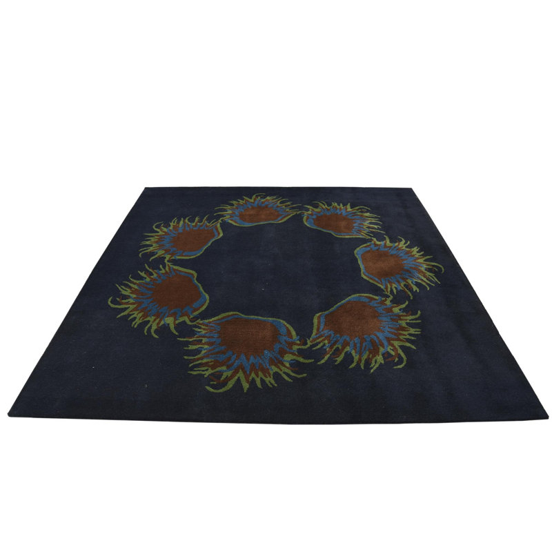 Tapis carré bleu marine 8 pi Pharris
