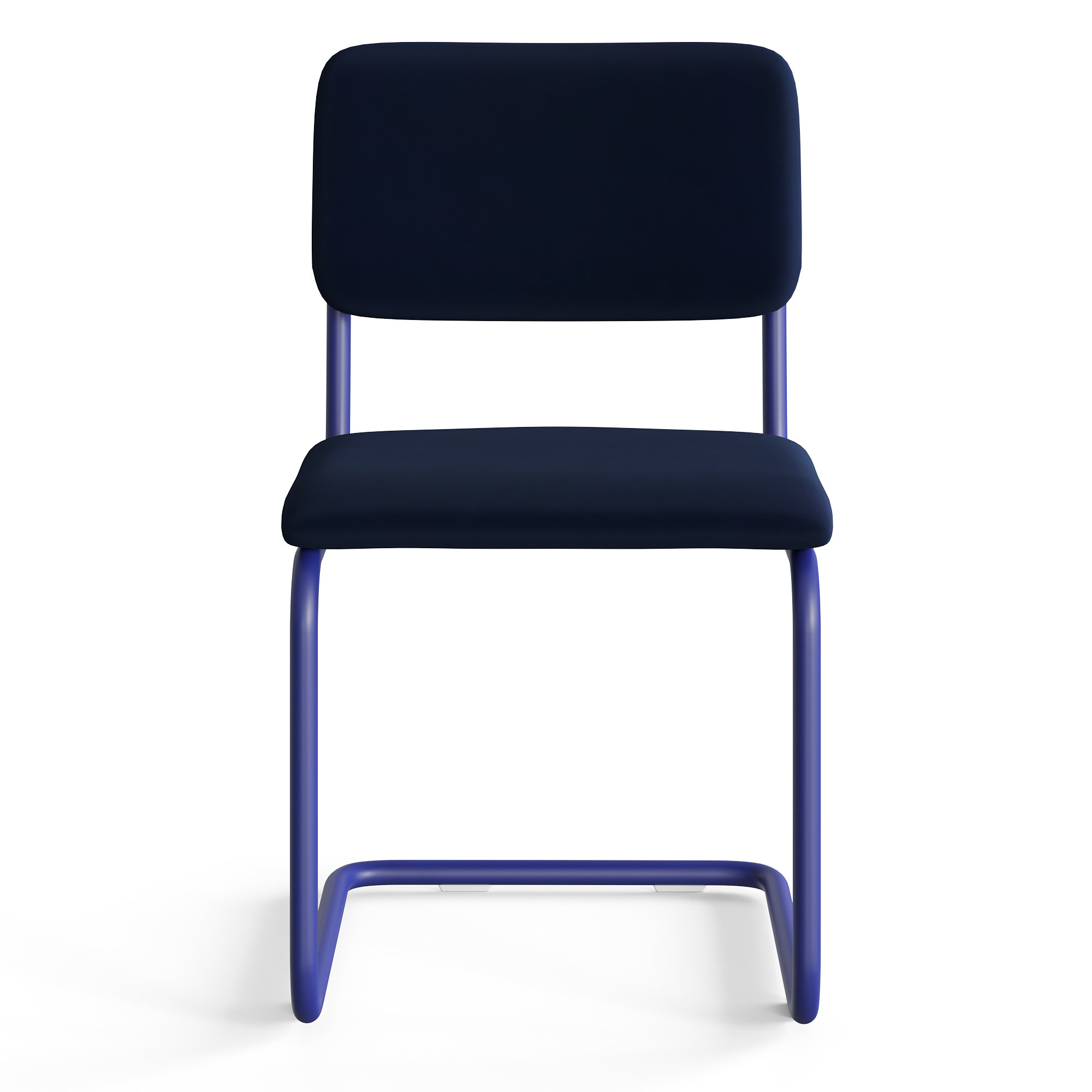 Walsh Tonal Velvet Dining Chair, Bella Ink Blue