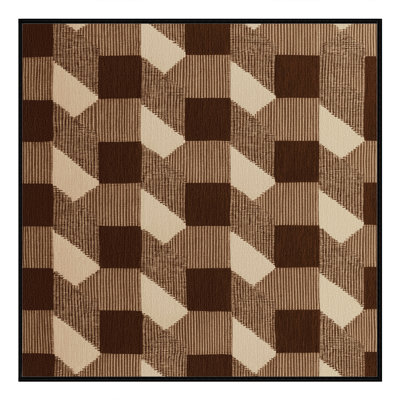 Machine Washable Checkered Brown Area Rug