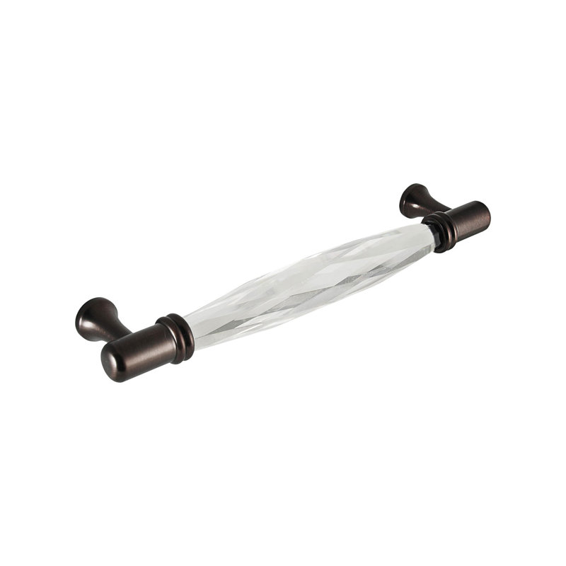 Poignée barre Brilliance, 3.75", Transparent / bronze huilé