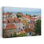 Toits de Lisbonne et mer, architecture abstraite traditionnelle colorée, art mural ville-2069408321