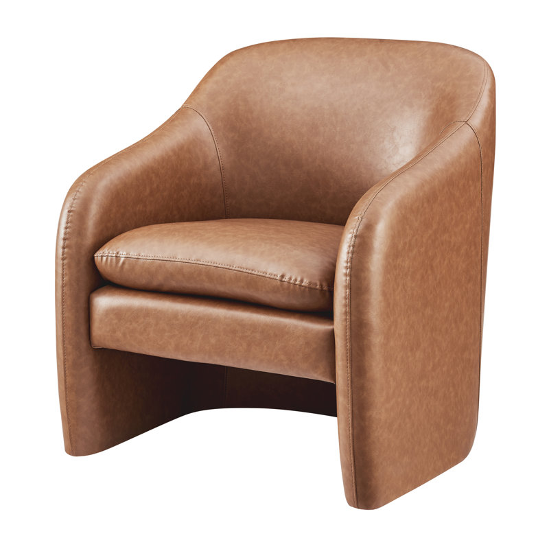 Wilene Faux Leather Barrel Chair