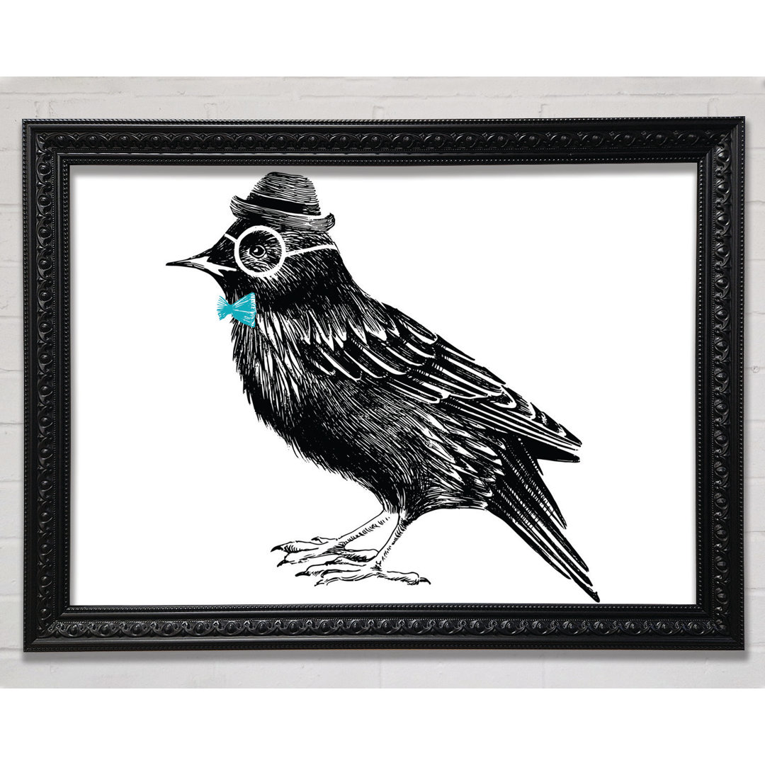 Hipster Crow - Einzelner Bilderrahmen Druck