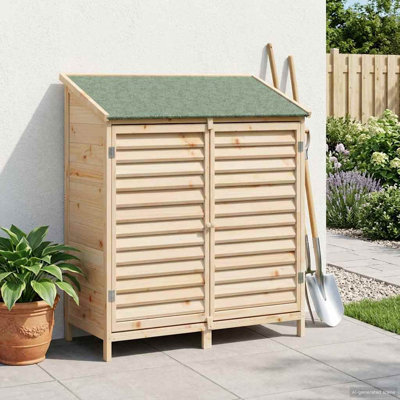 Vidaxl Garden Shed Solid Fir Wood Storage Cabinet Outdoor Modern Design Ample