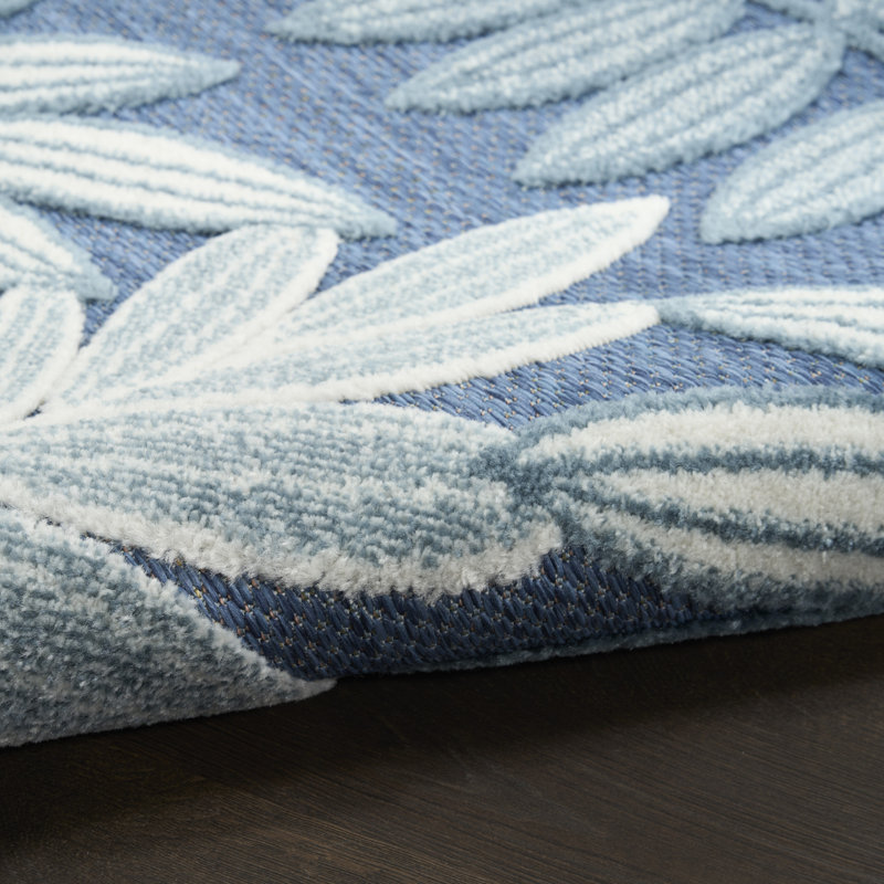 Lakesha 2'8" x 4' Blue Modern Rug, Rectangle 2'8" x 4'
