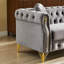 Canapé Chesterfield en velours avec coussins ronds