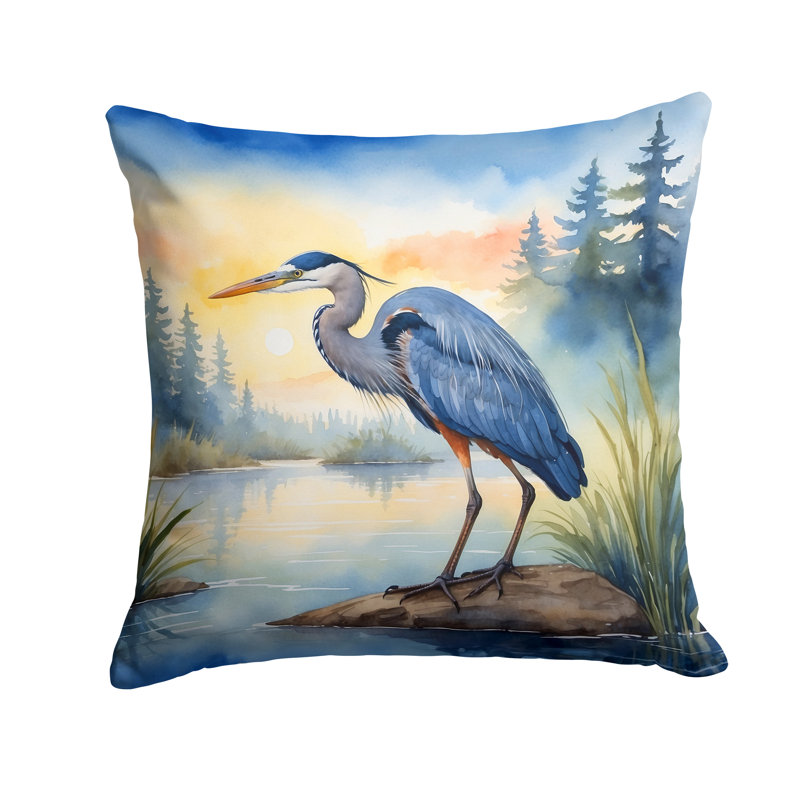 Coussin Blue Heron, Carré 14 po