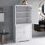 Armoire de rangement haute et large avec portes et tiroirs pour la salle de bain, le bureau et le salon-694803866