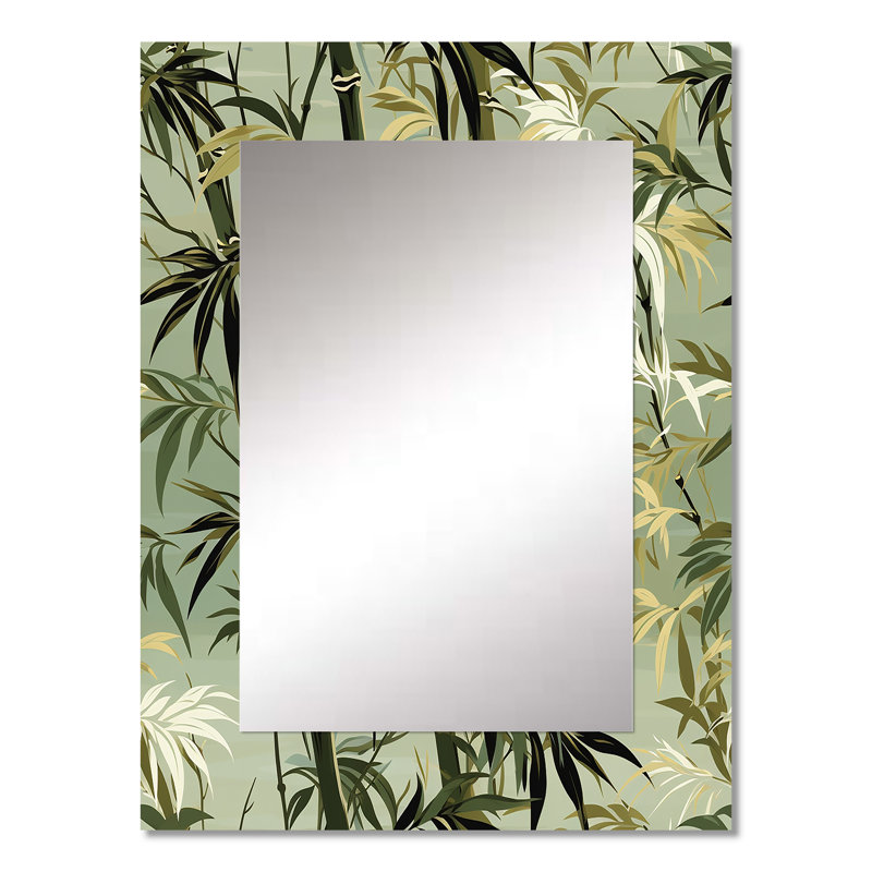 Zeni Bamboo Retreat, motif tropical - miroir décoratif tropical, miroir mural tropical, impression d'art en métal