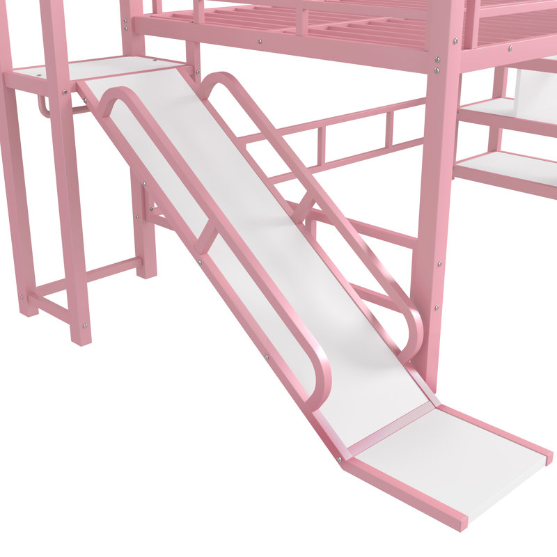Lit mezzanine Jorin Modern, Lit double, Rose