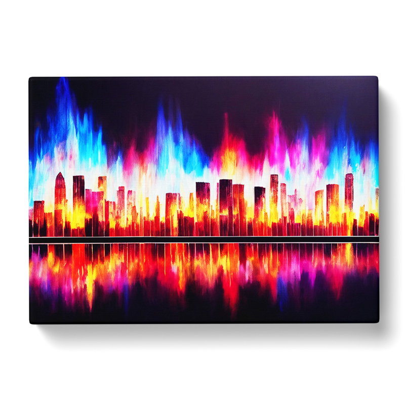 Refined City Skyline Architecture Abstract - Wrapped Canvas