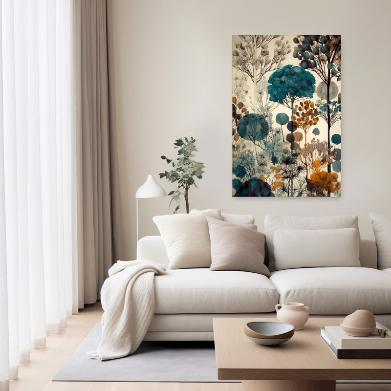 Vibrant Botanical Forest Abstract Succulent Flower Nature Wall Art Print 1 Piece Wrapped Canvas Wall Art