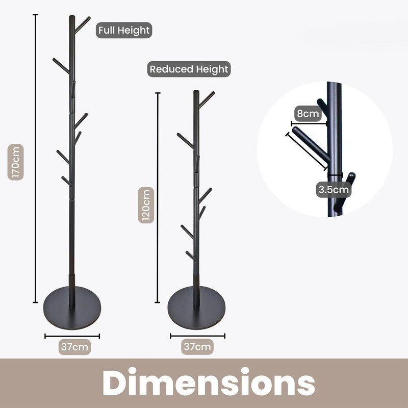 Carlye Freestanding 8 - Hook Coat Rack