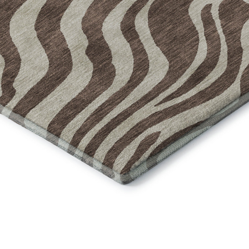 Tapis à motif animal lavable de qualité supérieure Goulven AMF1042, Rectangle 2 pi 6 po x 3 pi 10 po