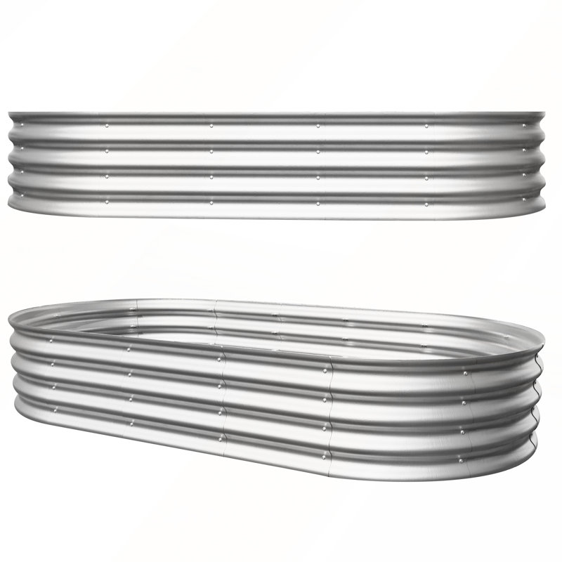 2Pcs 1ft Galvanized Raised Garden Bed Kit for Outdoor Gardening, 12" H x 72" W x 36" D