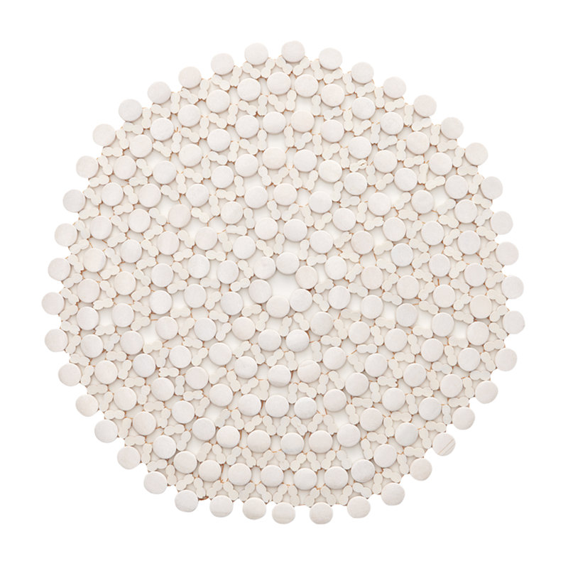 Round Bamboo Placemat, White
