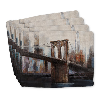 Napperons Urban Brooklyn Bridge Ensemble de 4