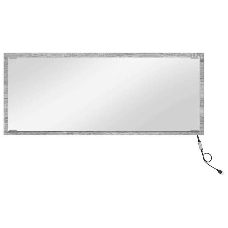 LED Bathroom Mirror Engineered Wood Washroom Wall Mirror Multi Colours, Grey Sonoma