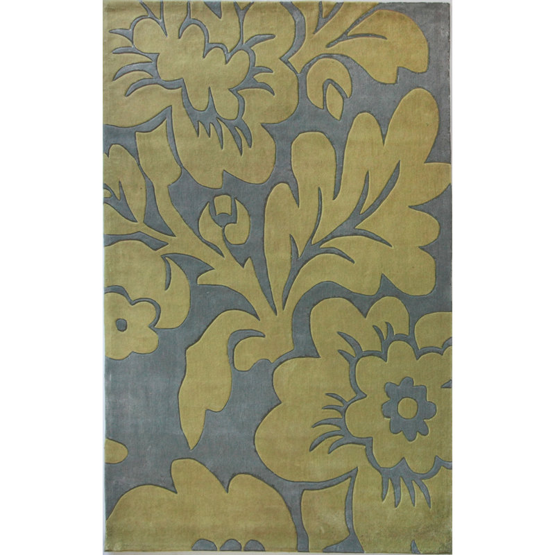 Tapis bleu / jaune Grussing Chelsea, 7 pi 6 po x 9 pi 6 po