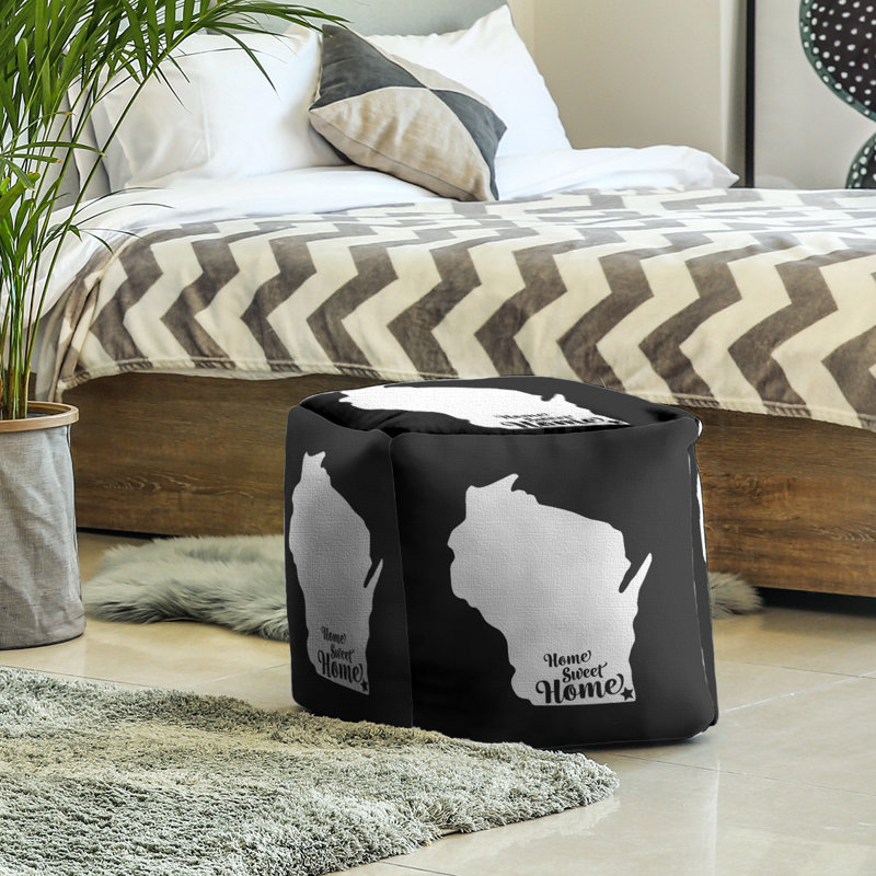 Repose-pieds à cubes kenosha the home, Noir
