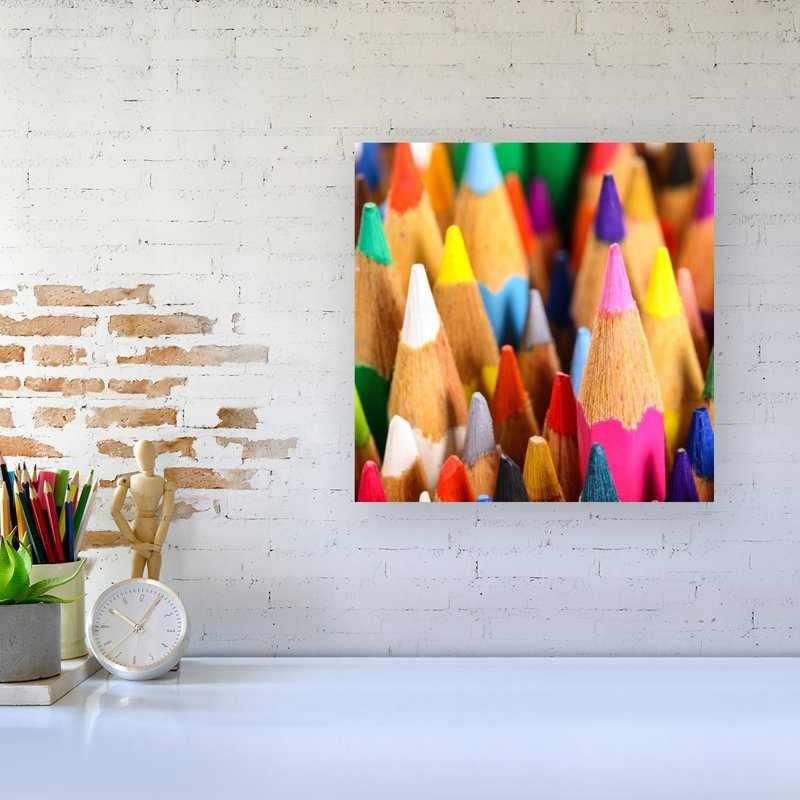 Colouring Pencils - Wrapped Canvas Print, 16cm H x 16cm W x 3.8cm D