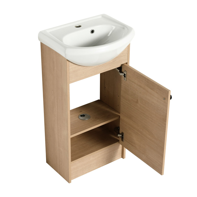 Petit meuble-lavabo autoportant pour salle de bain à eau et contreplaqué 18 po