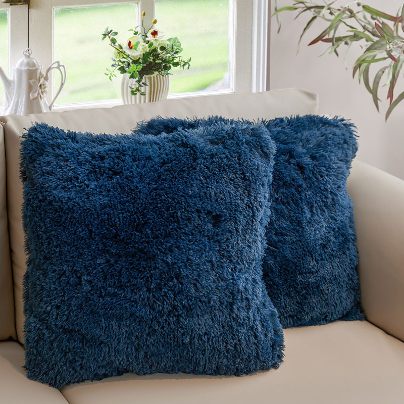  Square Pillow Cover & Insert, Square 22", Navy