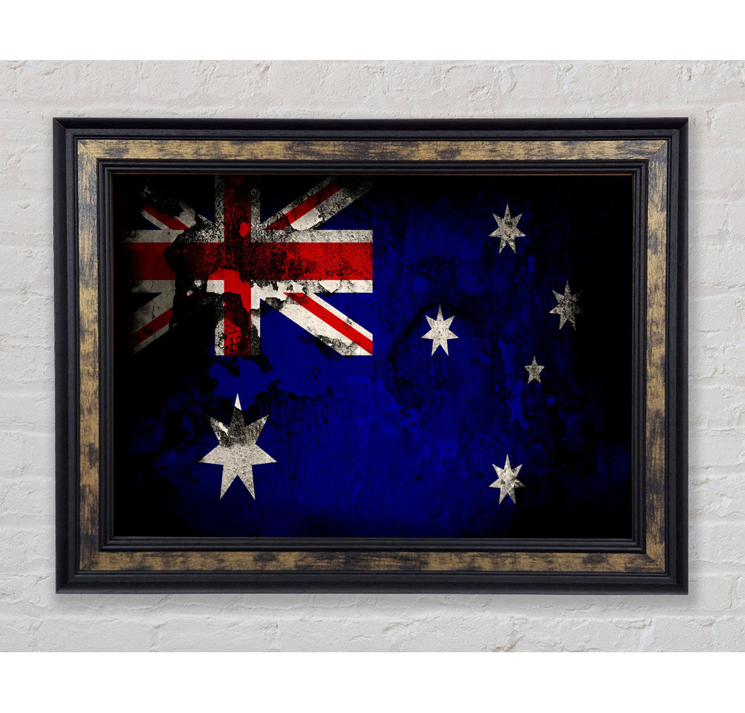 Australische Flagge Grunge - Einzelner Bilderrahmen Kunstdrucke