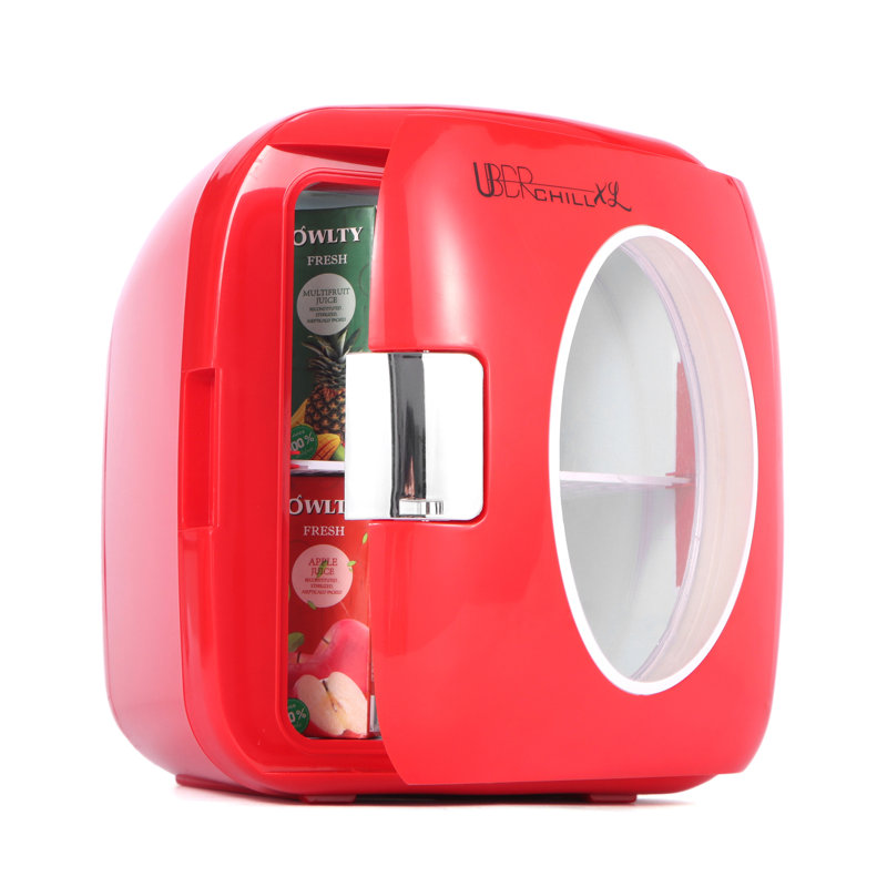 Uber Appliance 0.32 Cubic Feet Portable Countertop Mini Fridge, Red