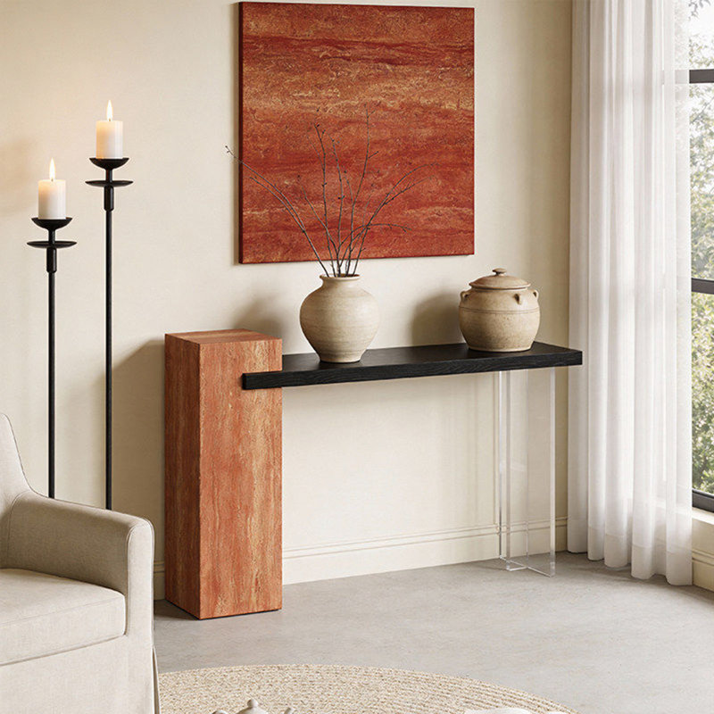 Table d'entrée en pierre naturelle, 33.46" H x 47.24" W x 11.81" D
