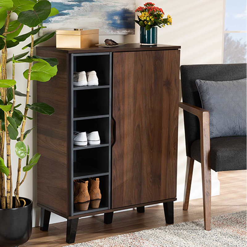 Armoire de rangement pour 15 chaussures, Marron foncé