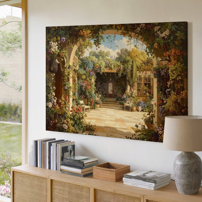 Toile cachée avec toile feuillage luxuriant, H 11 po x l 14 po
