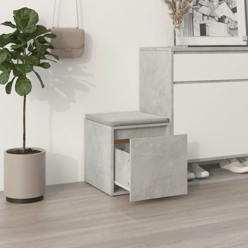 Ebern Designs Decorative Bin, Concrete Grey