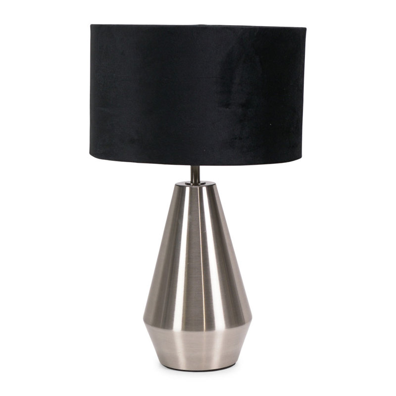 Metal Table Lamp, Black, Silver