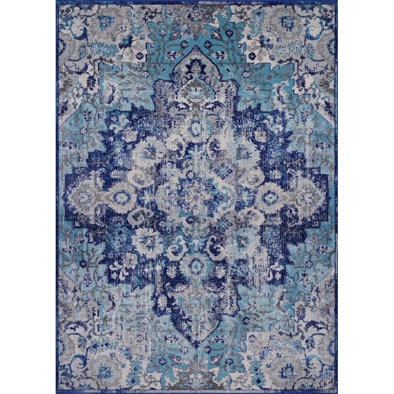 Tapis oriental bleu Henneman, Rectangle 5 pi x 7 pi