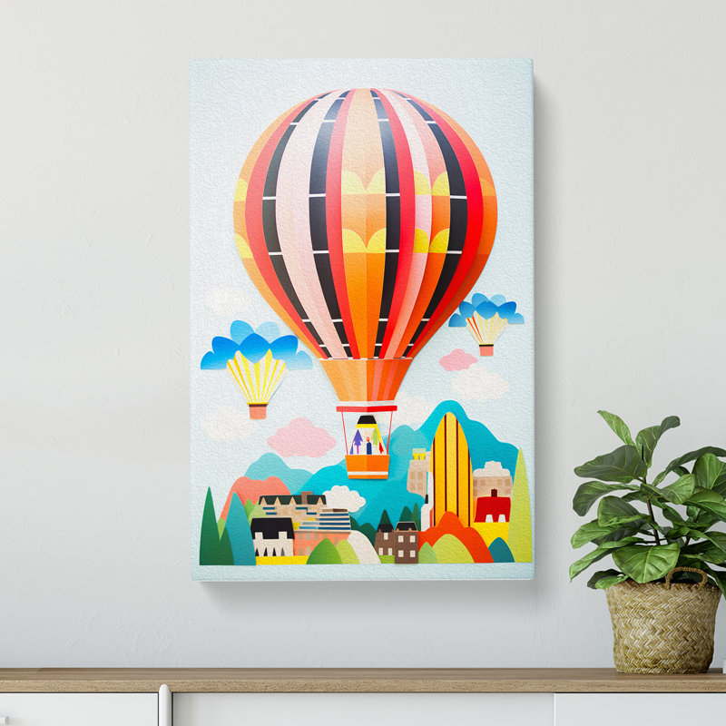 Hot Air Balloon Constructivism - Wrapped Canvas, 60cm H x 40cm W x 3cm D