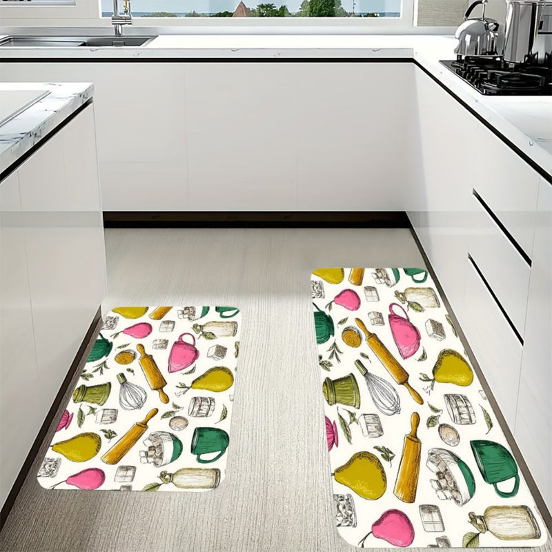 Ensemble de 2 tapis de cuisine pour ustensiles de cuisine