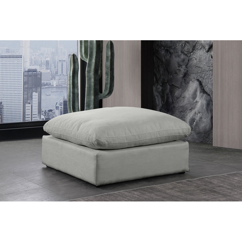 Repose-pieds standard de 40 po de largeur, Tissu gris texturé en lin