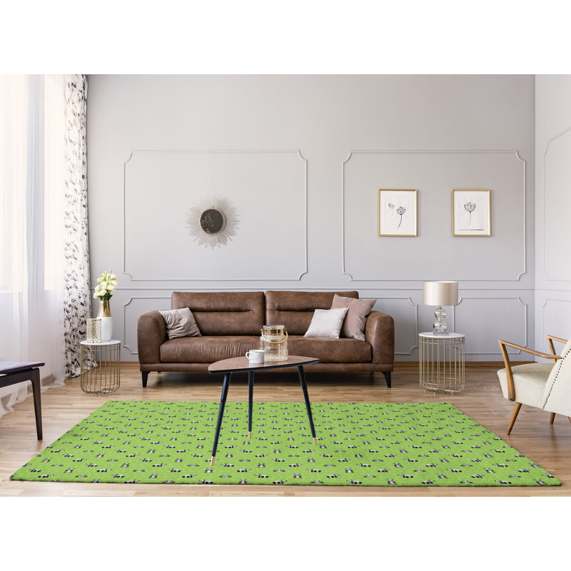 Tapis de salle de panda green, Rectangle 5 pi x 7 pi