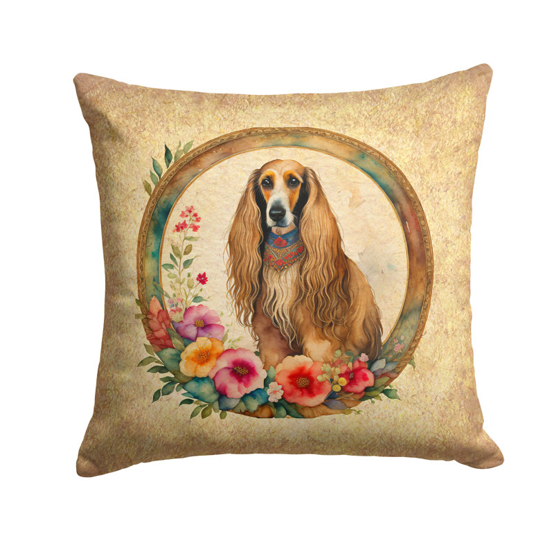 Coussin afghan, H 14 po x l 14 po x P 3 po