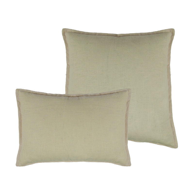 Lombard 2 Piece Reversible Linen Pillow Set, Light Beige